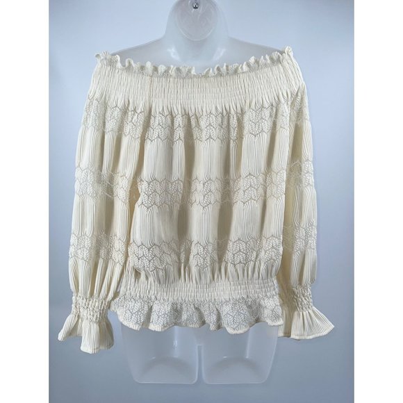 Acacia Women Off Shoulder Blouse Sexy Lace Crochet Tops Long Sleeve Blouse Size - Picture 5 of 9